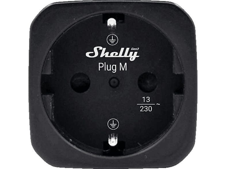 SHELLY Plug M Gen3 Black 2-pack, Leistungsmesser, Smarte Zwischensteckdose